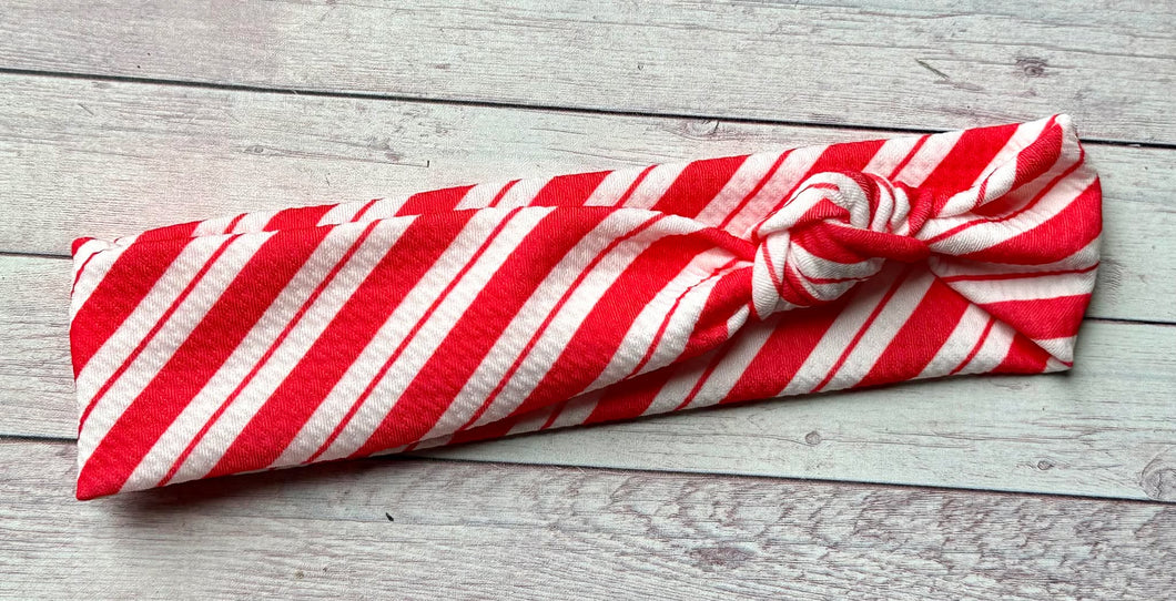 Candy Cane Stripes Mama Skinny Knot Headband