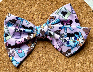 Sister Dogs Mouse Ears Short Tails Fabric Bow