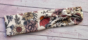 New Fall Flowers Mama Skinny Knot Headband