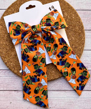 Load image into Gallery viewer, Alien Frankenstein Long Tails Fabric Bow
