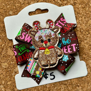 Tis The Season Reindeer Feltie Pinwheel Clip