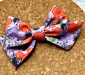 Halloween Mouse Ears Short Tails Fabric Bow