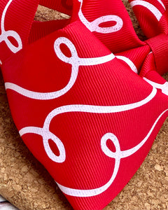 Red Glitter Doodles JUMBO bow