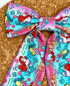 Mermaid Friends Long Tails Fabric Bow