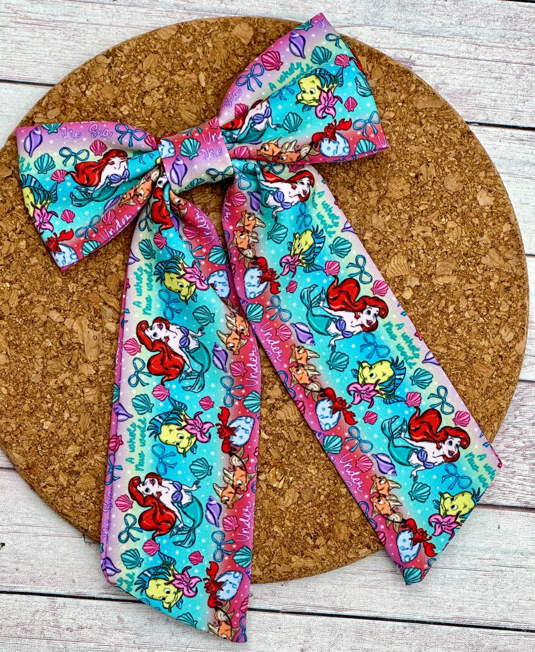Mermaid Friends Long Tails Fabric Bow