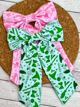 Load image into Gallery viewer, Green Wickedd Long Tails Fabric Bow
