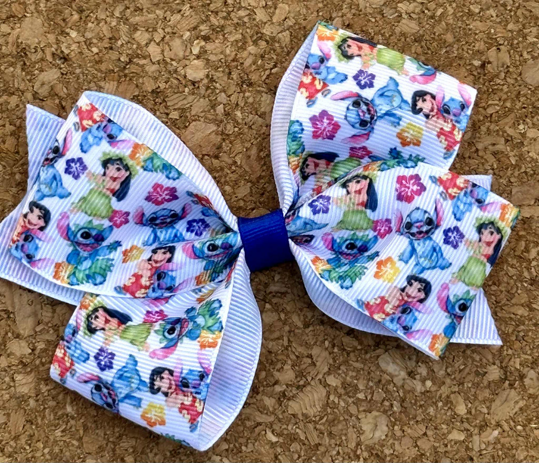 Blue Alien Pattern Bow