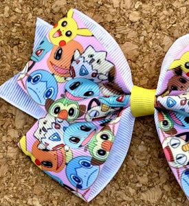 Pokemon Pink Pattern Bow