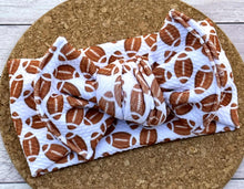 Load image into Gallery viewer, Footballs Infant Knotted Bow Headwrap
