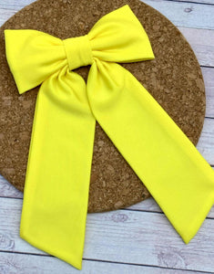 Yellow Swim Long Tails Fabric Bow