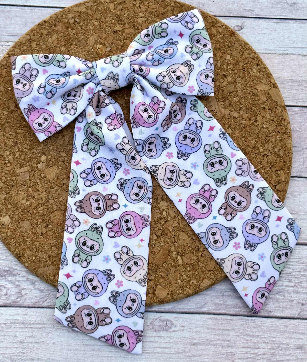 Monsters Seat Long Tails Fabric Bow