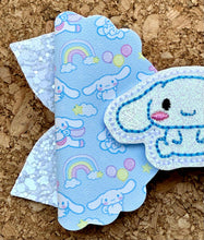 Load image into Gallery viewer, Cinnamonroll Feltie Glitter Layered Leatherette Bow
