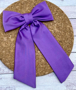 Purple Swim Long Tails Fabric Bow