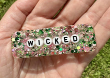 Load image into Gallery viewer, Wicked Rectangle Glitter Resin Clip
