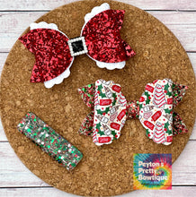 Load image into Gallery viewer, Christmas Rectangle Glitter Resin Clip
