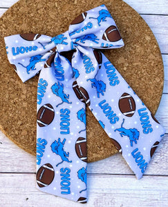 Lions Long Tails Fabric Bow