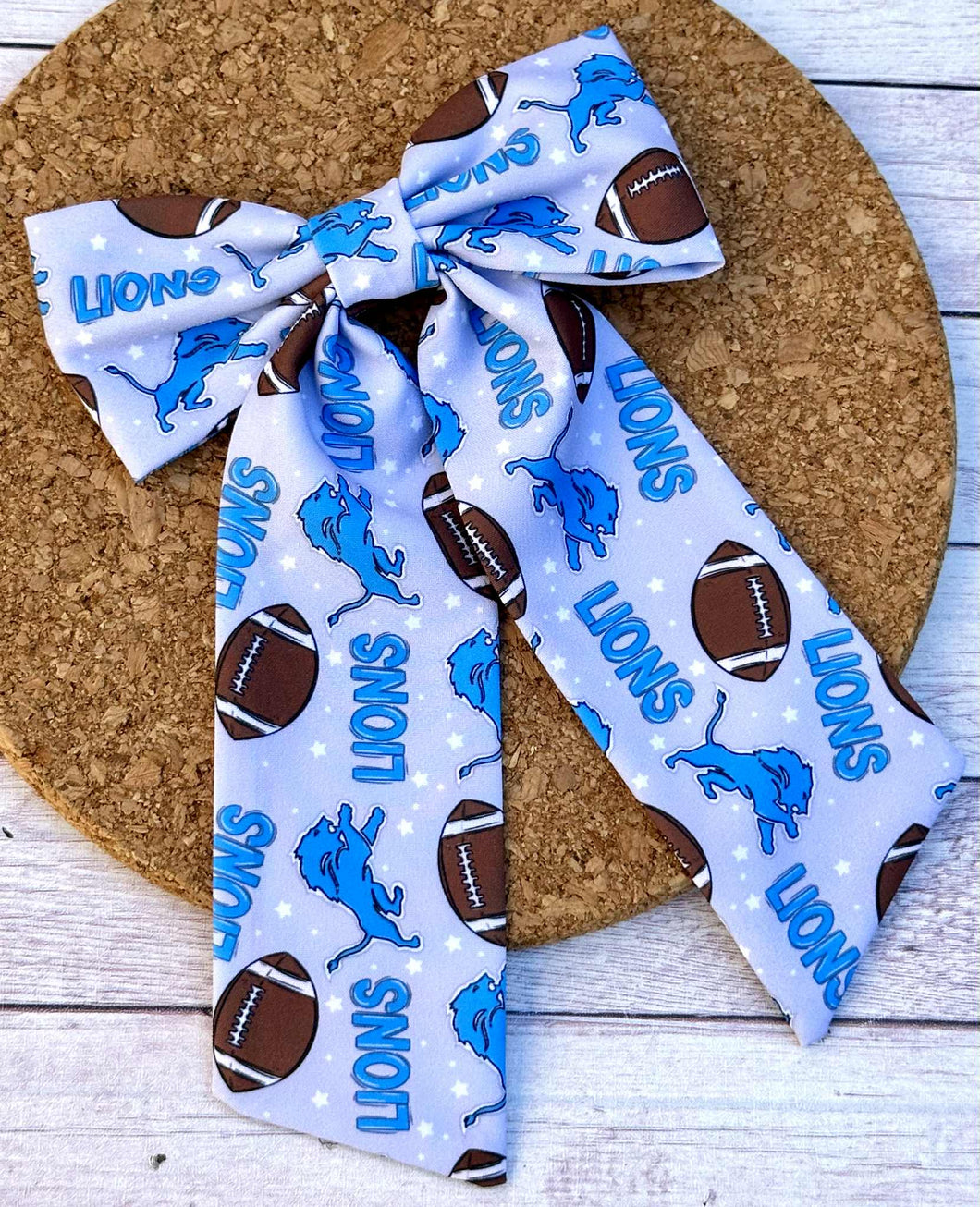Lions Long Tails Fabric Bow