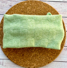 Load image into Gallery viewer, Green Checkered Sweater Knit Infant Knotted Bow Headwrap
