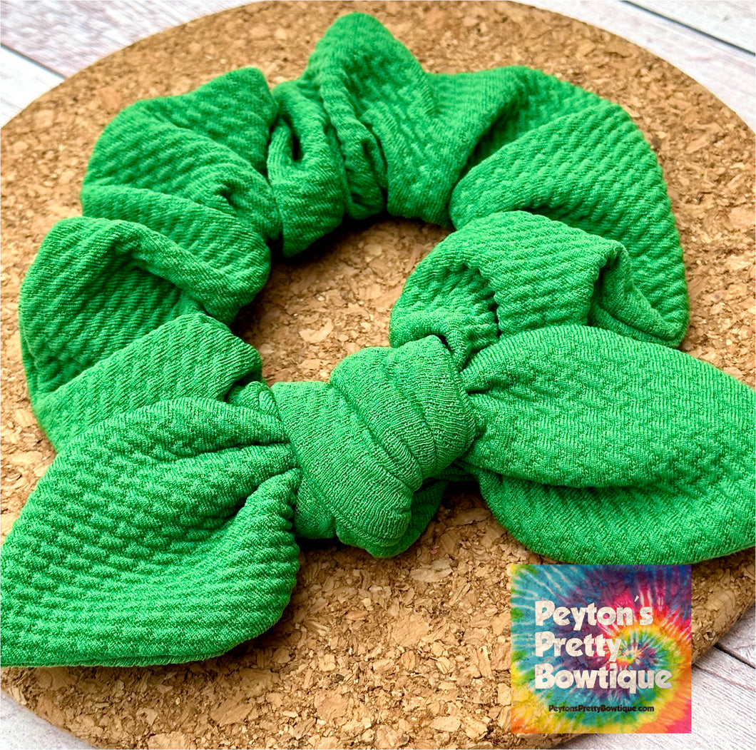 Green Bow Scrunchie
