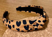 Load image into Gallery viewer, Leopard Hearts Hard Knot Headband
