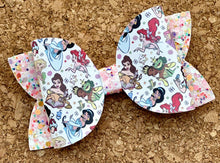 Load image into Gallery viewer, Princesses Multi Glitter Leatherette Bow
