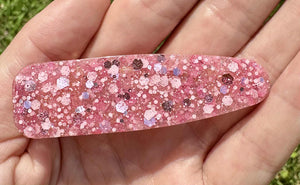 Pink Duckbill Glitter Resin Clip