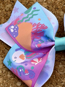 Sea Life Glitter Pattern Bow