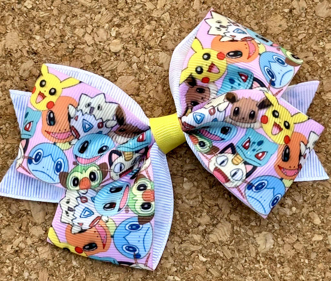 Pokemon Pink Pattern Bow