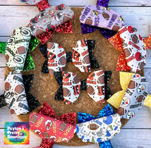 Load image into Gallery viewer, Browns Glitter Leatherette Bow
