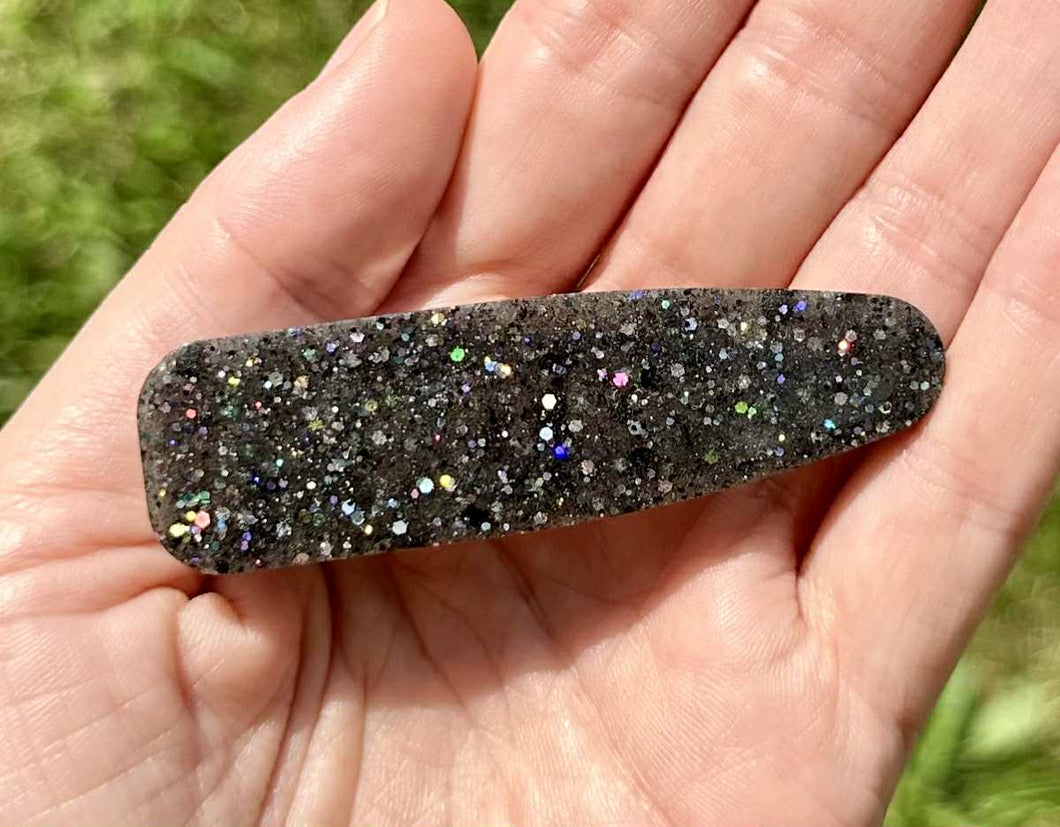 Black Galaxy Duckbill Glitter Resin Clip