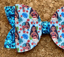 Load image into Gallery viewer, The Sea Calls Me Glitter Leatherette Bow
