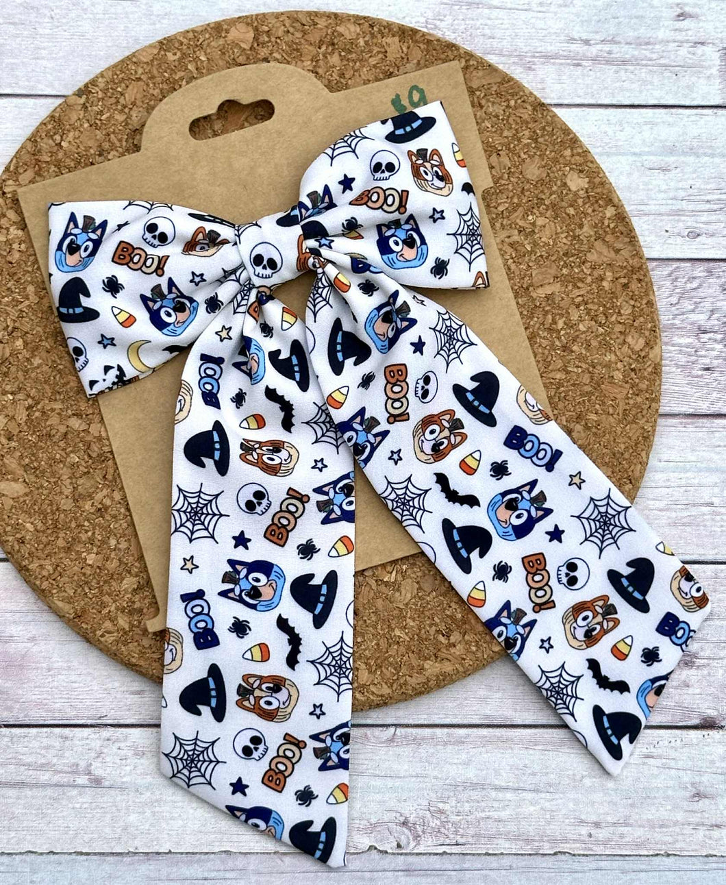 Dog Sisters Halloween Long Tails Fabric Bow