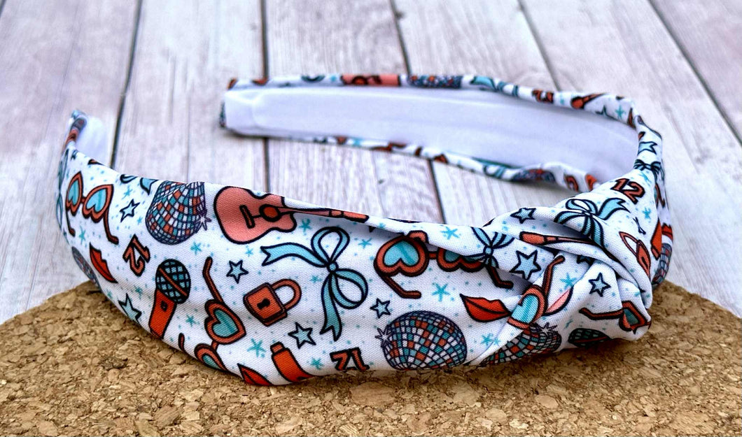 SHOW GIRL White Hard Knot Headband