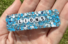 Load image into Gallery viewer, Lions Rectangle Glitter Resin Clip
