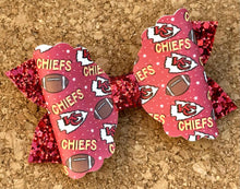 Load image into Gallery viewer, Chiefs Glitter Leatherette Bow
