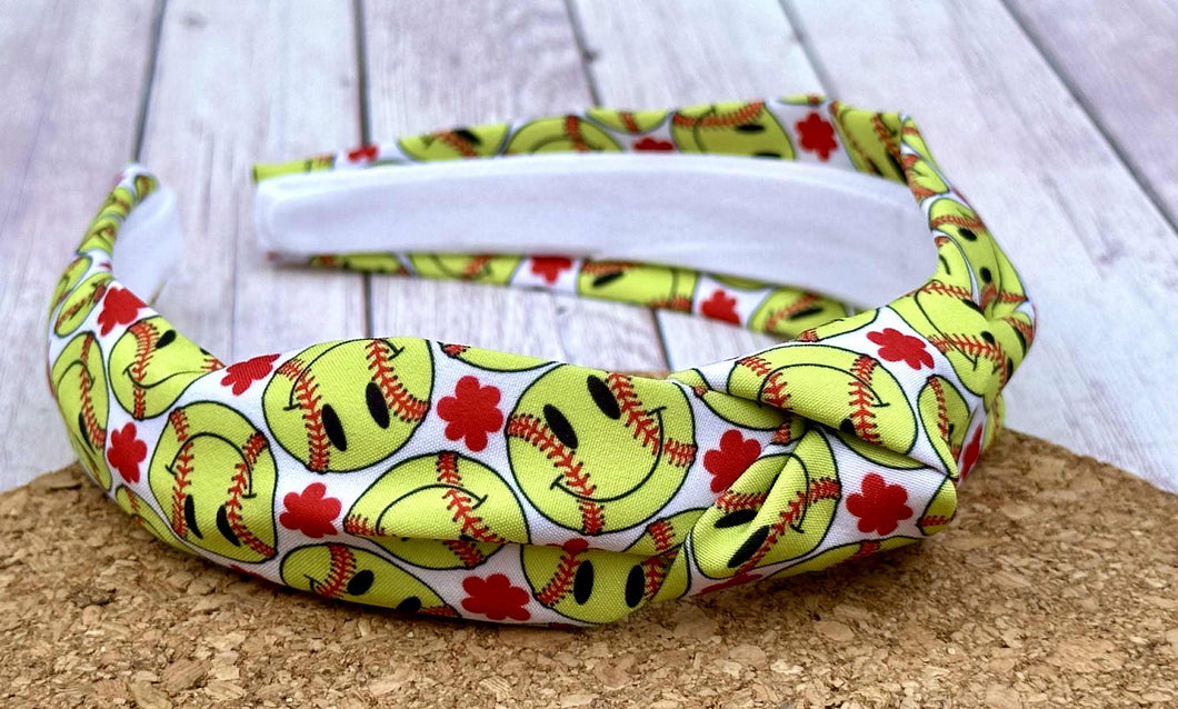 Softball Smiles Hard Knot Headband