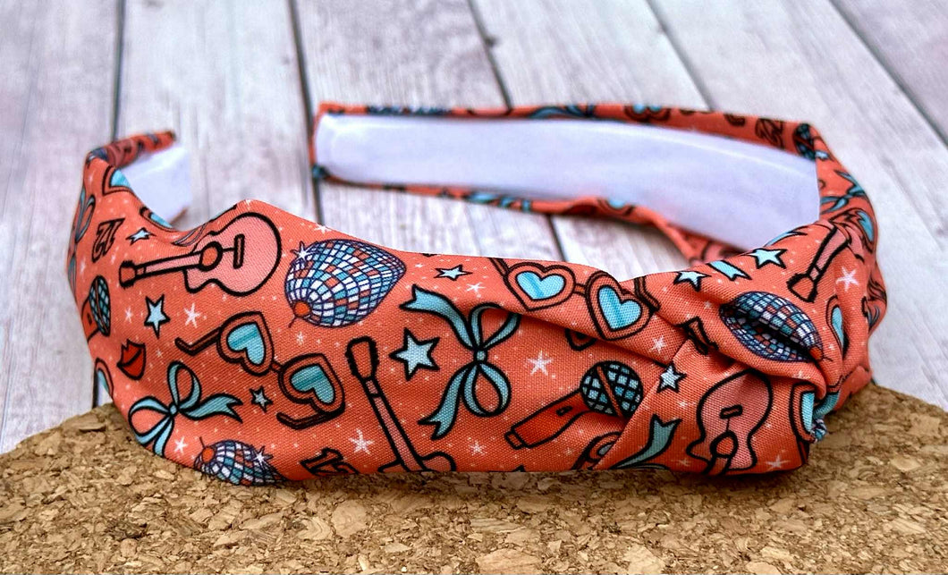SHOW GIRL Orange Hard Knot Headband
