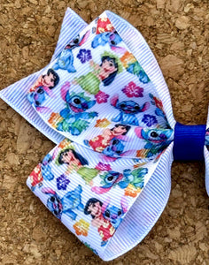 Blue Alien Pattern Bow