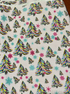 Watercolor Trees Fabric Bow