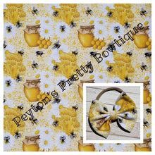 Load image into Gallery viewer, Bees Fabric Bow
