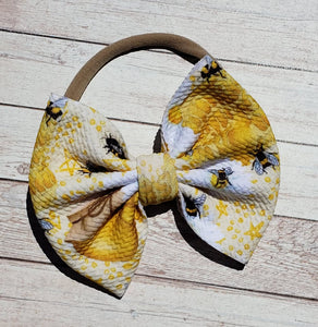 Bees Fabric Bow