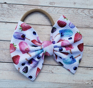 Fruit Popsicles Fabric Bow