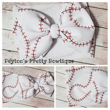 Load image into Gallery viewer, Baseball Stitches Bow Headwrap
