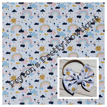 Load image into Gallery viewer, Sunshine Rainbows Fabric Bow
