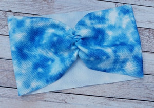 Blue Tie Dye Mama Wide Headband