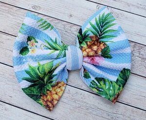 Pineapple Stripes Fabric Bow