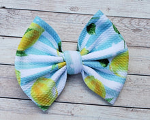 Load image into Gallery viewer, Lemon Stripes Fabric Bow
