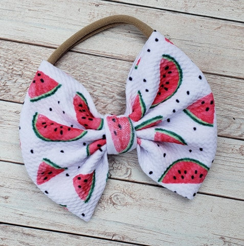 Watermelon Fabric Bow
