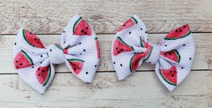 Watermelon Piggies Fabric Bows
