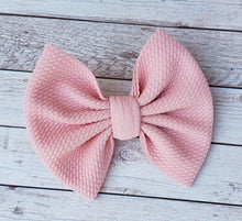 Load image into Gallery viewer, Peach Pink Solid Fabric Bow
